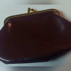 Gold Frame Coin Purse Wallet, Burgundy